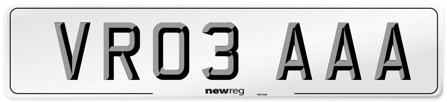 VR03 AAA Number Plate from New Reg